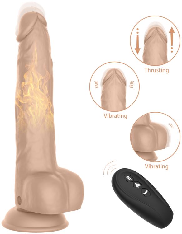 Thrusting Vibrating Heated Realistic Toy (Small Head) AS312-2