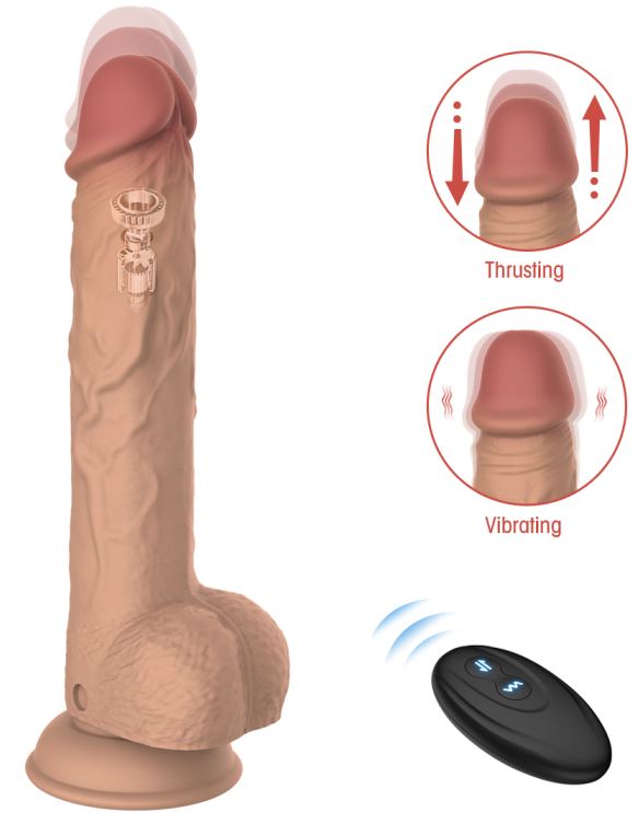 Thrusting Vibrating Realistic Toy AS312-3